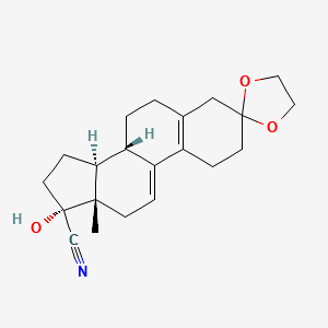 Cyclic-3-(1,2-ethanediylacetal)-17beta-cyano-17alpha-hydroxy-estra-5(10),9(11)-dien-3-one structure, CAS 33300-19-5