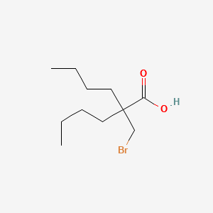 2-(Bromomethyl)-2-butylhexanoic acid structure, CAS 100048-86-0
