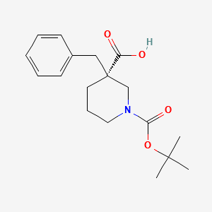 1,3-Piperidinedicarboxylic acid, 3-(phenylMethyl)-, 1-(1,1-diMethylethyl) ester, (3R)- structure, CAS 339539-81-0