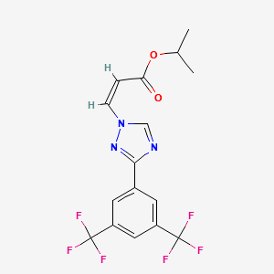 (Z)-isopropyl 3-(3-(3,5-bis(trifluoromethyl)phenyl)-1H-1,2,4-triazol-1-yl)acrylate structure, CAS 1333152-22-9