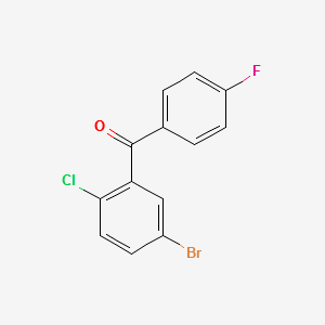 (5-bromo-2-chlorophenyl)(4-fluorophenyl)methanone structure, CAS 915085-85-1