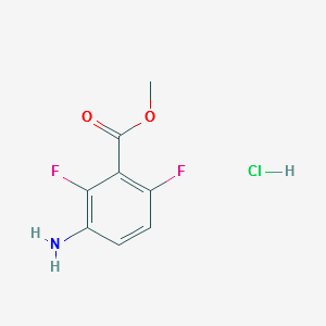 Methyl 3-aMino-2,6-difluorobenzoate hydrochloride structure, CAS 1392273-41-4