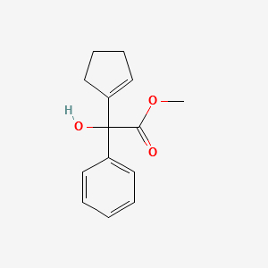 Benzeneacetic acid, α-1-cyclopenten-1-yl-α-hydroxy-, methyl ester structure, CAS 93101-54-3