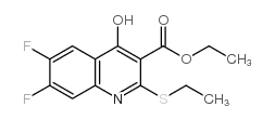 Ethyl 6,7-difluoro-2-ethylmercapto-4-hydroxyquinoline-3-carboxylate structure, CAS 154330-67-3