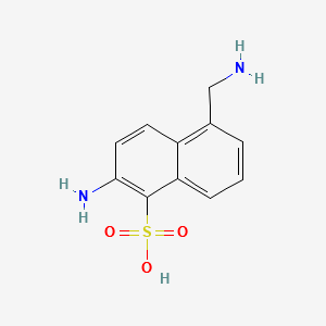2-amino-5-(aminomethyl)naphthalene-1-sulphonic acid structure, CAS 52084-84-1