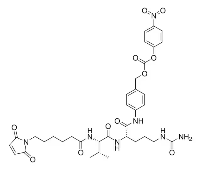L-OrnithinaMide, N-[6-(2,5-dihydro-2,5-dioxo-1H-pyrrol-1-yl)-1-oxohexyl]-L-valyl-N5-(aMinocarbonyl)-N-[4-[[[(4-nitrophenoxy)carbonyl]oxy]Methyl]phenyl]- structure, CAS 159857-81-5