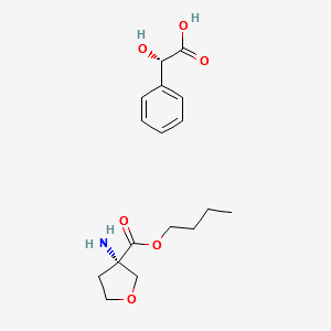(S)-3-amino-tetrahydro-furan-3-carboxylic acid butyl ester (S)-mandelic acid structure, CAS 1037301-10-2
