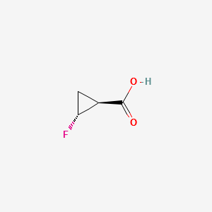 Cyclopropanecarboxylic acid, 2-fluoro-, (1S,2R)- structure, CAS 167073-07-6
