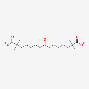 2,2,14,14-tetramethyl-8-oxopentadecanedioic acid structure, CAS 413624-71-2