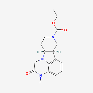 (6bR,10aS)-Ethyl 3-methyl-2-oxo-2,3,6b,7,10,10a-hexahydro-1H-pyrido[3',4':4,5]pyrrolo[1,2,3-de]quinoxaline-8(9H)-carboxylate structure, CAS 313369-25-4