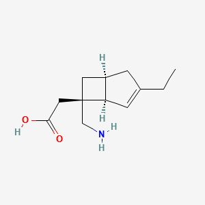 2-((1R,5S,6S)-6-(aminomethyl)-3-ethylbicyclo[3.2.0]hept-3-en-6-yl)acetic acid structure, CAS 1138245-13-2