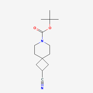2-Cyano-7-azaspiro[3.5]nonane-7-carboxylic acid tert-butyl ester structure, CAS 203662-66-2