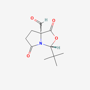 3-(1,1-diMethylethyl)dihydro-1,5-dioxo-(3R,7aR)-1H,3H-Pyrrolo[1,2-c]oxazole-7a(5H)-carboxaldehyde structure, CAS 1214741-19-1