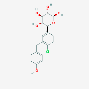 β-L-Xylopyranose, 5-C-[4-chloro-3-[(4-ethoxyphenyl)methyl]phenyl]-, (5S)- structure, CAS 1384242-55-0