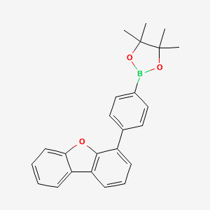 4-[4-(4,4,5,5-Tetramethyl-[1,3,2]dioxaborolan-2-yl)-phenyl]-dibenzofuran structure, CAS 1056113-44-0