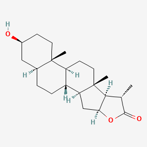 (20S)-3β,16β-Dihydroxy-5α-pregnane-20-carboxylic acid γ-lactone structure, CAS 514-33-0