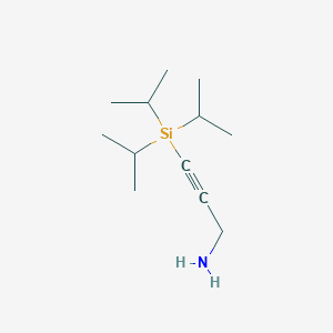 2-Propyn-1-amine, 3-[tris(1-methylethyl)silyl]- structure, CAS 918871-51-9