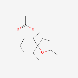 2,6,10,10-Tetramethyl-1-oxaspiro[4.5]decan-6-ol acetate structure, CAS 72541-09-4