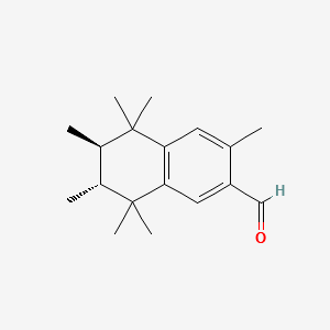 2-Naphtalencarboxaldehyd, 5,6,7,8-tetrahydro-3,5,5,6,7,8,8-heptamethyl-, trans- structure, CAS 127459-79-4