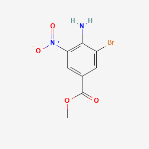 Methyl 4-amino-3-bromo-5-nitrobenzenecarboxylate structure, CAS 105655-17-2