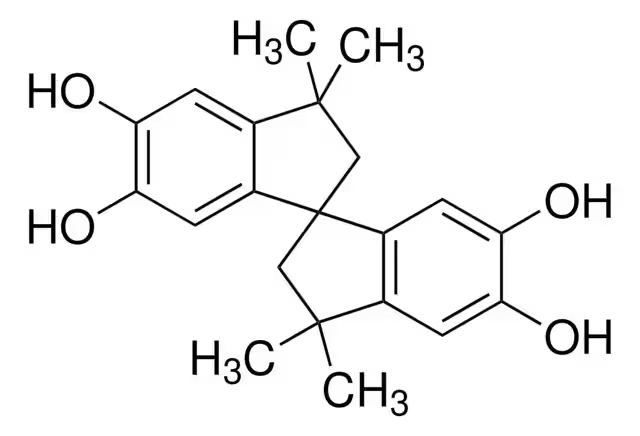 5,5',6,6'-TETRAHYDROXY-3,3,3',3'-TETRAMETHYL-1,1'-SPIROBISINDANE structure, CAS 77-08-7