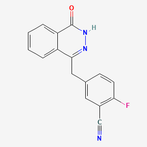2-Fluoro-5-((4-oxo-3,4-dihydrophthalazin-1-yl)Methyl)benzonitrile structure, CAS 1021298-68-9