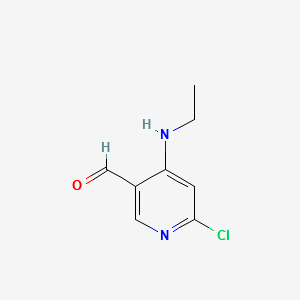 6-chloro-4-(ethylamino)-3-Pyridinecarboxaldehyde structure, CAS 959163-01-0