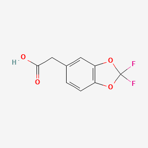 2,2-Difluoro-1,3-benzodioxole-5-acetic acid structure, CAS 398156-38-2