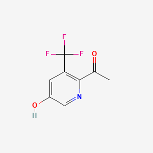 2-乙酰基-3-三氟甲基-5-羟基吡啶 structure, CAS 1256816-80-4