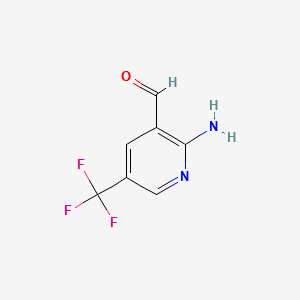 2-Amino-5-(trifluoromethyl)nicotinaldehyde structure, CAS 944904-70-5