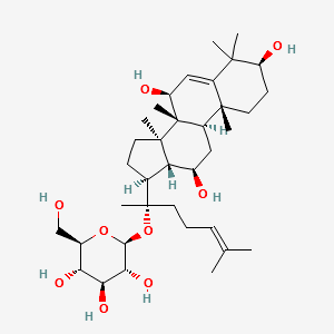 (3beta,7beta,12beta)-3,7,12-Trihydroxydammara-5,24-dien-20-yl beta-D-glucopyranoside structure, CAS 343780-68-7