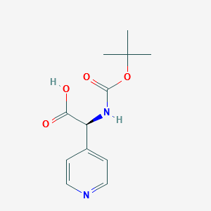 (S)-2-((tert-butoxycarbonyl)amino)-2-(pyridin-4-yl)acetic acid structure, CAS 1228568-43-1
