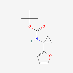 tert-butyl (1-(furan-2-yl)cyclopropyl)carbaMate structure, CAS 1159734-58-3