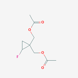 (2-Fluorocyclopropane-1,1-diyl)bis(methylene) diacetate structure, CAS 1624262-20-9