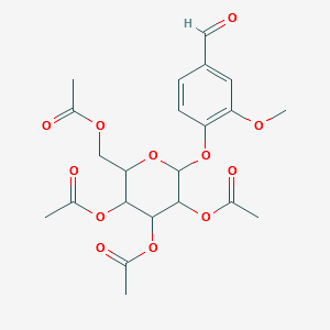 BENZALDEHYDE, 3-METHOXY-4-[(2,3,4,6-TETRA-O-ACETYLHEXOPYRANOSYL)OXY]- structure, CAS 51482-43-0