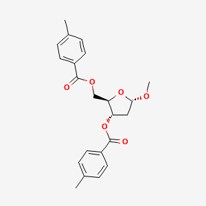 Methyl 2-deoxy-3,5-di-O-p-toluoyl-α-D-ribo-furanoside structure, CAS 78185-64-5