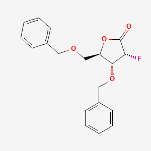 (3R,4R,5R)-4-(benzyloxy)-5-(benzyloxymethyl)-3-fluoro-dihydrofuran-2(3H)-one structure, CAS 1355049-97-6