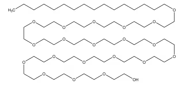 Polyethylene Glycol Monocetyl Ether structure, CAS 9004-95-9