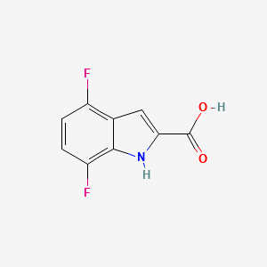 4,7-difluoro-1H-indole-2-carboxylic acid structure, CAS 247564-67-6