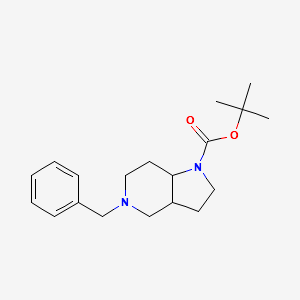 tert-butyl 5-benzyloctahydro-1H-pyrrolo[3,2-c]pyridine-1-carboxylate structure, CAS 1147421-99-5