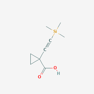 1-((TriMethylsilyl)ethynyl)cyclopropanecarboxylic acid structure, CAS 1268810-07-6