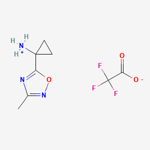 1-(3-methyl-1,2,4-oxadiazol-5-yl)cyclopropanaminium 2,2,2-trifluoroacetate structure, CAS 1215107-54-2