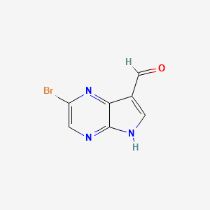 2-BroMo-5H-pyrrolo[2,3-b]pyrazine-7-carboxaldehyde structure, CAS 1185428-32-3