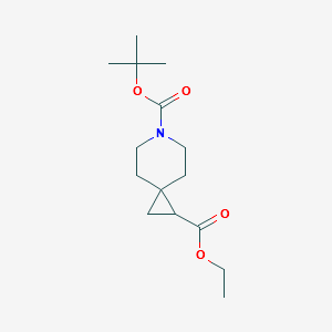 6-O-tert-butyl 2-O-ethyl 6-azaspiro[2.5]octane-2,6-dicarboxylate structure, CAS 1242268-17-2