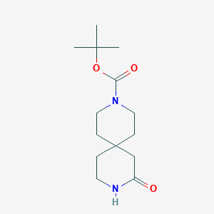 3,9-Diazaspiro[5.5]undecane-3-carboxylic acid, 8-oxo-, 1,1-dimethylethyl ester structure, CAS 1061731-86-9