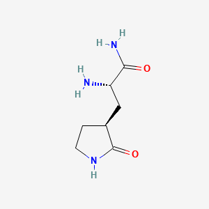 3-Pyrrolidinepropanamide, α-amino-2-oxo-, (αS,3S) structure, CAS 2628280-47-5