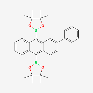 2,2'-(2-phenylanthracene-9,10-diyl)bis(4,4,5,5-tetraMethyl-1,3,2-dioxaborolane) structure, CAS 929103-27-5