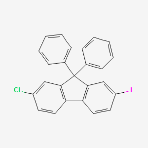 2-Chloro-7-iodo-9,9-diphenyl-9H-fluorene structure, CAS 851119-15-8