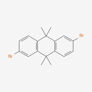 2,6-DIBROMO-9,9,10,10-TETRAMETHYL-9,10-DIHYDRO-ANTHRACENE structure, CAS 886363-70-8