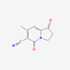 7-METHYL-1,5-DIOXO-1,2,3,5-TETRAHYDRO-INDOLIZINE-6-CARBONITRILE structure, CAS 58610-63-2